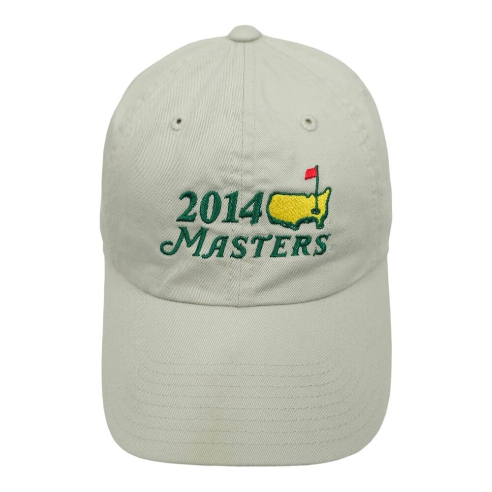 American Needle 2014 Masters Adjustable Tuck Strap Cap Golf Baseball Hat Khaki